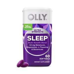 OLLY Ultra Strength Sleep Softgels, Drug Free Nighttime Support* - 60 Count