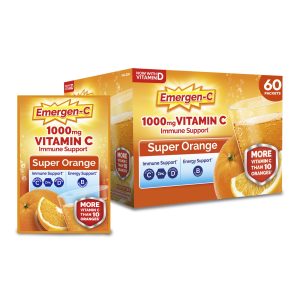 Emergen-C 1000mg Vitamin C Immune Support Powder, Super Orange, 60 ct