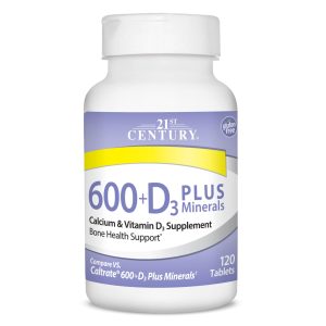 21st Century Calcium 600 Plus D Plus Minerals Caplets, Bone & Joint, 120