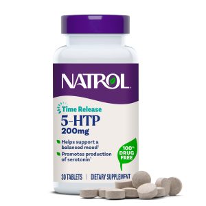 Natrol 5-HTP 200 mg Time Release, Helps Support a Balanced Mood, 30 Tablets