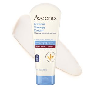 Aveeno Eczema Therapy Daily Moisturizing Body Cream for Sensitive Skin, Soothing Eczema Cream for Itchy & Dry Skin Relief, Colloidal Oatmeal & Ceramide, Steroid- & Fragrance-Free, 7.3 Oz