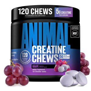 Animal Creatine Monohydrate Chews for Men & Women | Grape 120 Count