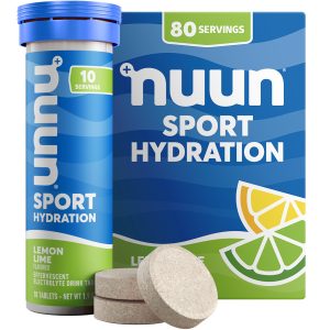 Nuun Sport Electrolyte Tablets Lemon Lime, GF & Vegan, 8 Pack